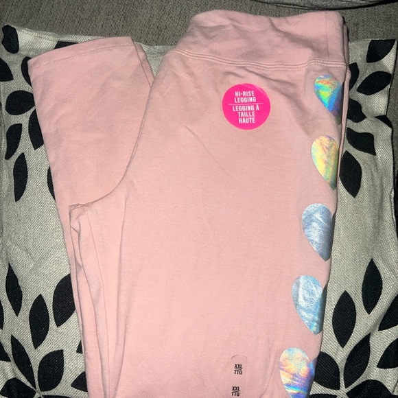 Place childrens place NWT pink leggings monochrome hearts left leg XXL/16 - Picture 2 of 6